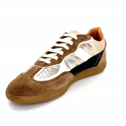 Teenager|Baskets<355-ivoire Baskets Plate Ivoire Samba 2 Cuir Noir Or Marron