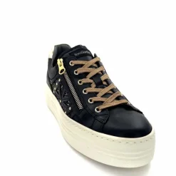 Sport Chic|Baskets<Nero Giardini Baskets Plateforme Fermeture Éclaire Nero Giardin 1411610 D100 Cuir Noir