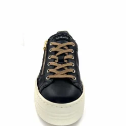 Sport Chic|Baskets<Nero Giardini Baskets Plateforme Fermeture Éclaire Nero Giardin 1411610 D100 Cuir Noir