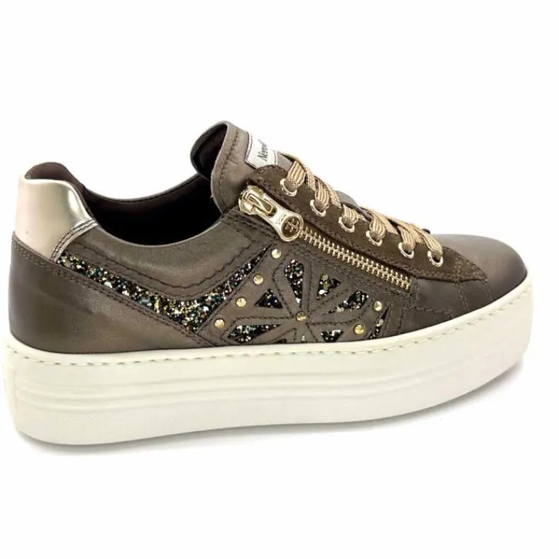 Sport Chic|Baskets<Nero Giardini Baskets Plateforme Fermeture Éclaire Nero Giardin 1411611 D322 Cuir Bronze