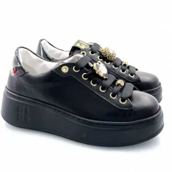 Teenager|Bijoux<GioPiu Baskets Plateforme Gio+ Pia 258a Cuir Bijoux Noir