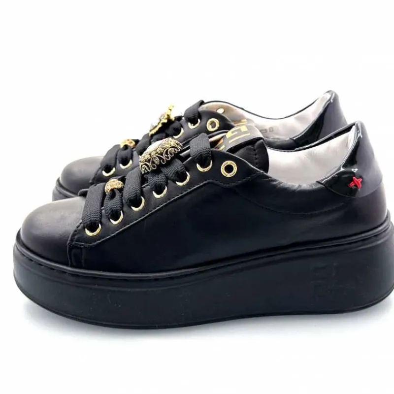 Teenager|Bijoux<GioPiu Baskets Plateforme Gio+ Pia 258a Cuir Bijoux Noir
