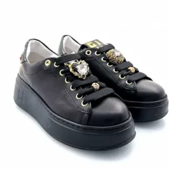 Teenager|Bijoux<GioPiu Baskets Plateforme Gio+ Pia 258a Cuir Bijoux Noir
