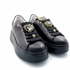 Teenager|Bijoux<GioPiu Baskets Plateforme Gio+ Pia 258a Cuir Bijoux Noir