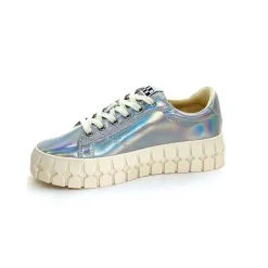 Teenager|Fantaisie<No Name Baskets Plateforme Play Sneaker W Cuir Irisé Argent