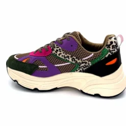 Sport Chic|Baskets<poelman Baskets Posh 1210810 Textile DK Green Multicolore Vert