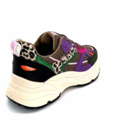 Sport Chic|Baskets<poelman Baskets Posh 1210810 Textile DK Green Multicolore Vert