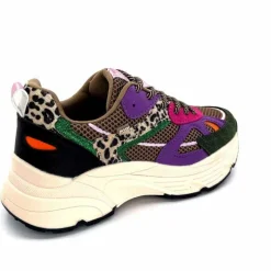 Sport Chic|Baskets<poelman Baskets Posh 1210810 Textile DK Green Multicolore Vert