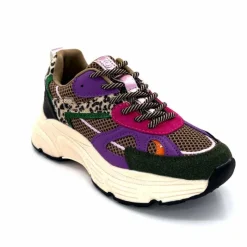 Sport Chic|Baskets<poelman Baskets Posh 1210810 Textile DK Green Multicolore Vert