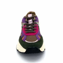 Sport Chic|Baskets<poelman Baskets Posh 1210810 Textile DK Green Multicolore Vert