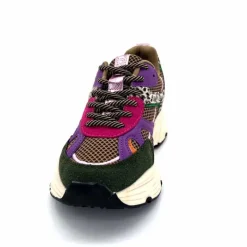 Sport Chic|Baskets<poelman Baskets Posh 1210810 Textile DK Green Multicolore Vert