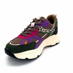 Sport Chic|Baskets<poelman Baskets Posh 1210810 Textile DK Green Multicolore Vert