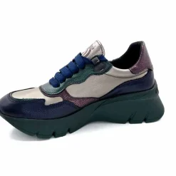 Sport|Décontracté<Hispanitas Baskets Running Chi 243617 Helsink Cuir Métal Bleu Bronze Vert