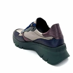 Sport|Décontracté<Hispanitas Baskets Running Chi 243617 Helsink Cuir Métal Bleu Bronze Vert