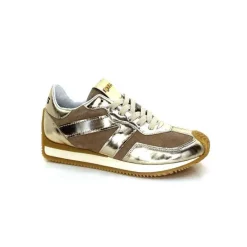 Sport|Baskets<Mjus Baskets Running L14111 Cuir Or Daim Beige Marron