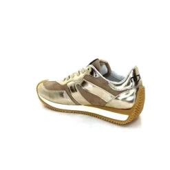 Sport|Baskets<Mjus Baskets Running L14111 Cuir Or Daim Beige Marron