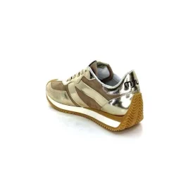 Sport|Baskets<Mjus Baskets Running L14111 Cuir Or Daim Beige Marron