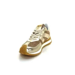 Sport|Baskets<Mjus Baskets Running L14111 Cuir Or Daim Beige Marron
