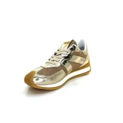 Sport|Baskets<Mjus Baskets Running L14111 Cuir Or Daim Beige Marron