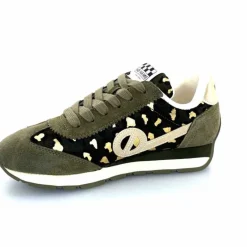 Sport Chic|Baskets<No Name Baskets Running City Run Jogger W Daim Léopard Doré Kaki