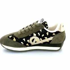 Sport Chic|Baskets<No Name Baskets Running City Run Jogger W Daim Léopard Doré Kaki