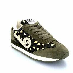 Sport Chic|Baskets<No Name Baskets Running City Run Jogger W Daim Léopard Doré Kaki