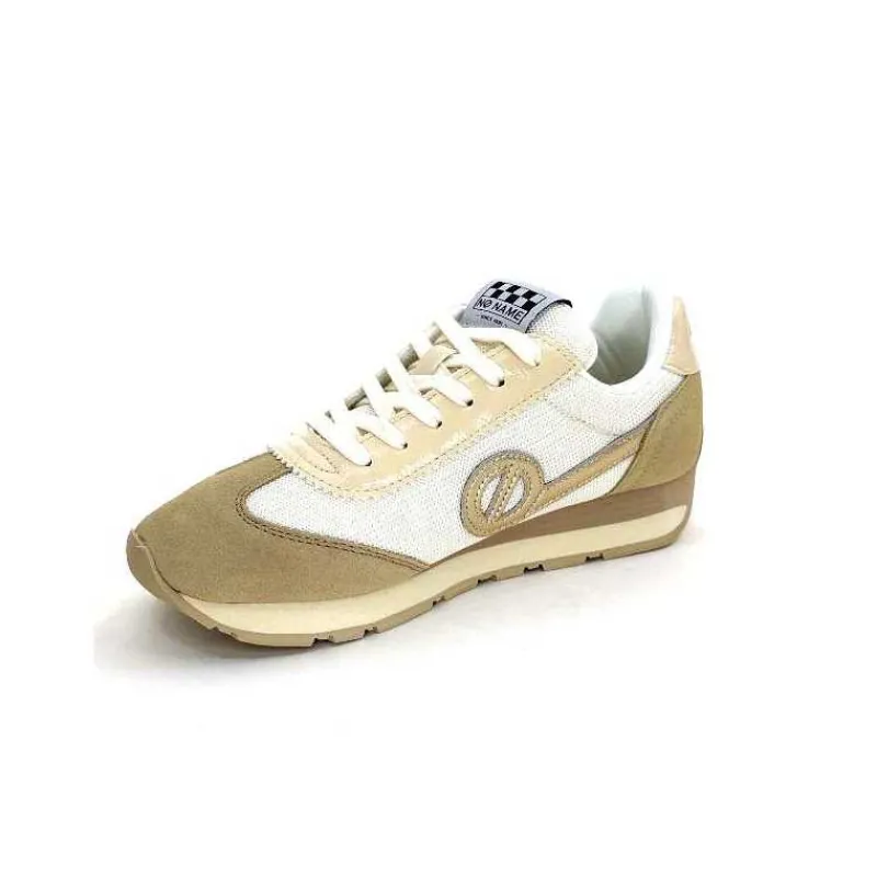 Sport Chic|Baskets<No Name Baskets Running City Run Jogger W Daim Textile Blanc Beige