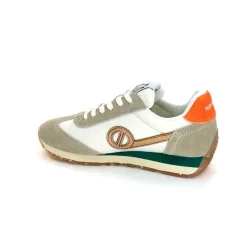 Sport Chic|Baskets<No Name Baskets Running City Run Jogger W Daim Orange Textile Blanc Beige