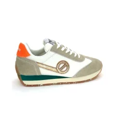 Sport Chic|Baskets<No Name Baskets Running City Run Jogger W Daim Orange Textile Blanc Beige