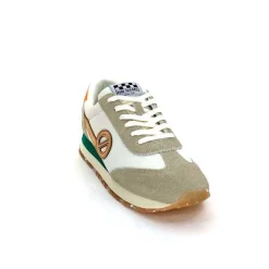 Sport Chic|Baskets<No Name Baskets Running City Run Jogger W Daim Orange Textile Blanc Beige