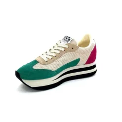 Teenager|Baskets<No Name Baskets Running Flex M Jogger W Daim Fuchsia Textile Beige Vert