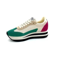 Teenager|Baskets<No Name Baskets Running Flex M Jogger W Daim Fuchsia Textile Beige Vert