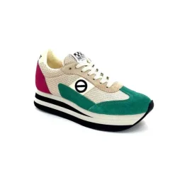 Teenager|Baskets<No Name Baskets Running Flex M Jogger W Daim Fuchsia Textile Beige Vert