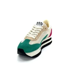Teenager|Baskets<No Name Baskets Running Flex M Jogger W Daim Fuchsia Textile Beige Vert