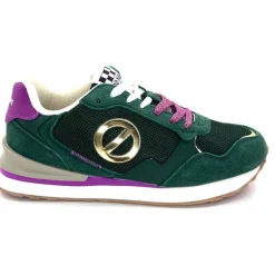 Sport|Baskets<No Name Baskets Running Tova Runner W Daim Vert Textile Vert Blanc Violet BlancFushiaVert