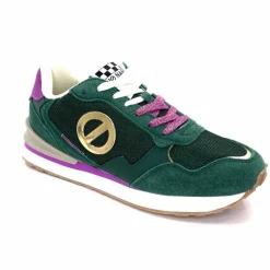 Sport|Baskets<No Name Baskets Running Tova Runner W Daim Vert Textile Vert Blanc Violet BlancFushiaVert