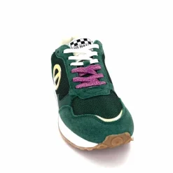 Sport|Baskets<No Name Baskets Running Tova Runner W Daim Vert Textile Vert Blanc Violet BlancFushiaVert