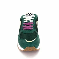 Sport|Baskets<No Name Baskets Running Tova Runner W Daim Vert Textile Vert Blanc Violet BlancFushiaVert