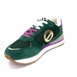 Sport|Baskets<No Name Baskets Running Tova Runner W Daim Vert Textile Vert Blanc Violet BlancFushiaVert
