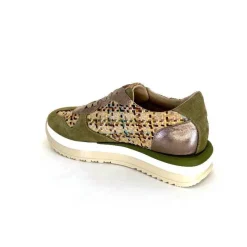 Sport Chic|Baskets<Requin Baskets Running Reqins Ursula Daim Raffia Multicolore Kaki