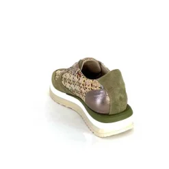 Sport Chic|Baskets<Requin Baskets Running Reqins Ursula Daim Raffia Multicolore Kaki