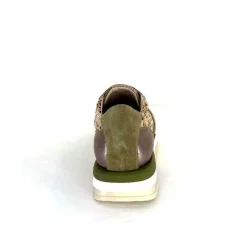 Sport Chic|Baskets<Requin Baskets Running Reqins Ursula Daim Raffia Multicolore Kaki