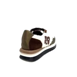 Montagne|Baskets<Requin Baskets Running Reqins Urielle Cuir Textile Ecru Marron