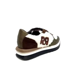 Montagne|Baskets<Requin Baskets Running Reqins Urielle Cuir Textile Ecru Marron