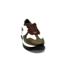 Montagne|Baskets<Requin Baskets Running Reqins Urielle Cuir Textile Ecru Marron