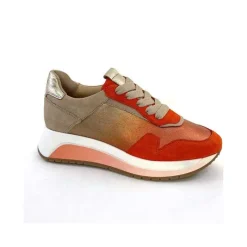 Sport Chic|Baskets<Softwaves Baskets Running 89401011 Cuir Daim Beige Orange