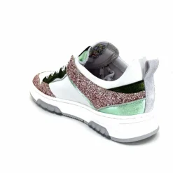 Teenager|Décontracté<Semerdjian Baskets SMR Chita 11377 Cuir Blanc Glitter Rose Vert