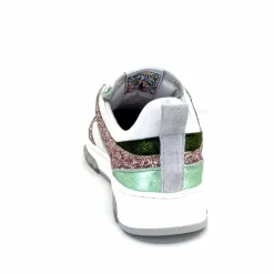 Teenager|Décontracté<Semerdjian Baskets SMR Chita 11377 Cuir Blanc Glitter Rose Vert