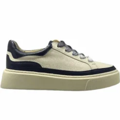 Sport Chic|Baskets<Softwaves Baskets 8.80.01/03 Cuir Crème &amp; Marine