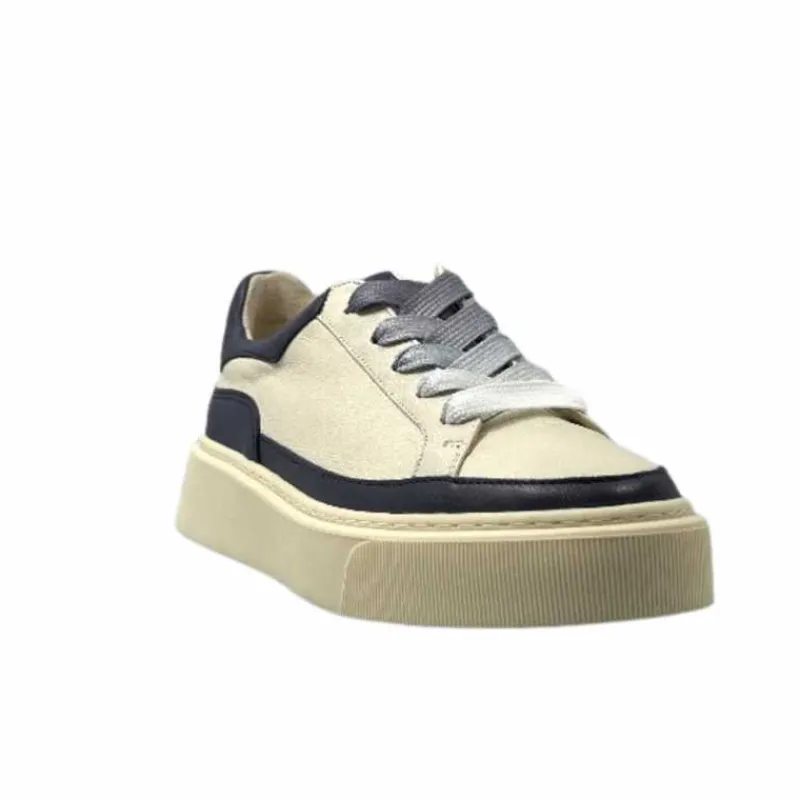 Sport Chic|Baskets<Softwaves Baskets 8.80.01/03 Cuir Crème & Marine